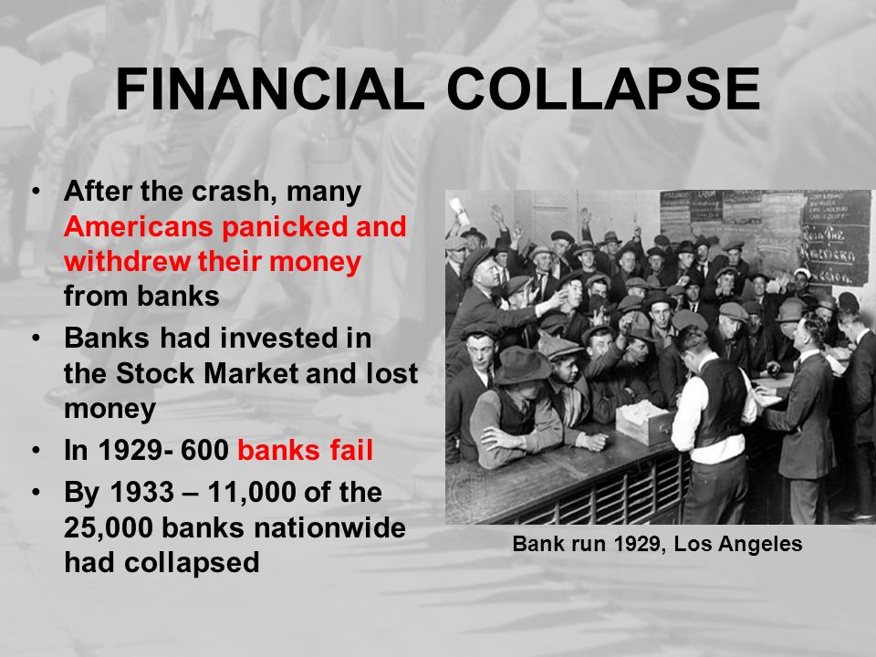banks losing money in the stock market great depression
